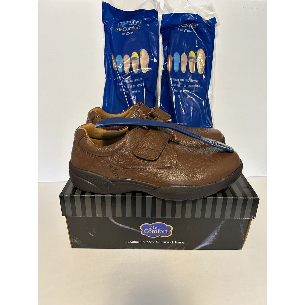 Dr. Comfort Diabetic Shoe Mens 13M "William 6020" Chestnut Xtra Insoles Leather